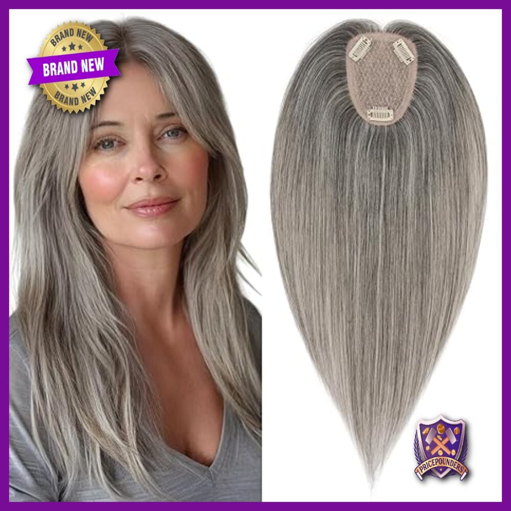 Human Hair Topper Silk Base Clip-in 10 Inch Remy Hairpiece Thinning Coverage